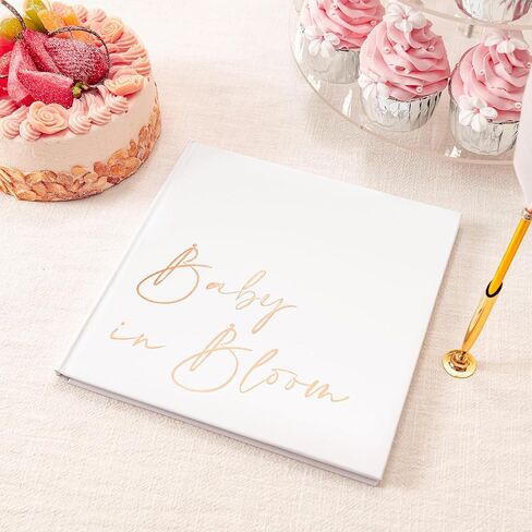 Calculs Baby in Bloom Picture Book Polaroid Baby Shower Guest Book Babies Scrapbook, White Cover, Gold Foil Stamping, Blank White Pages in Kuwait