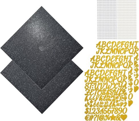 Graduation Cap Decorations Glitter Paper Self Adhesive Pearl Diamond Strips Glitter Alphabet Letter Stickers for Grad Cap Topper DIY (Black) in Saudi Arabia