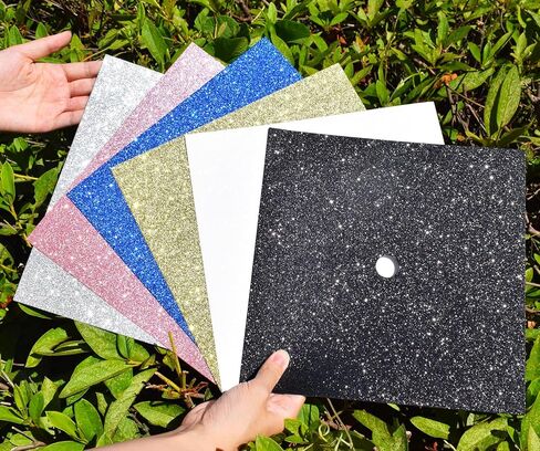 Graduation Cap Decorations Glitter Paper Self Adhesive Pearl Diamond Strips Glitter Alphabet Letter Stickers for Grad Cap Topper DIY (Black) in Saudi Arabia