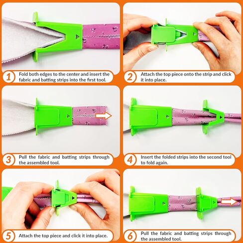 VONEEDL Fabric Tube Maker for Jelly Roll Rugs, Premium Quality Bias Tape Maker Tool for Sewing, Quilting, DIY, Easy to Make Jelly Roll Rugs, 1 Count in Saudi Arabia