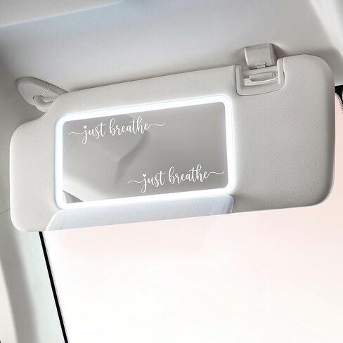 3 Pcs Just Breathe Car Rearview Mirror Stickers - Inspirational Rearview Mirror Stickers, Motivational White Vinyl Decals, Auto Exterior Interior Mirror Accessories for Women in Kuwait