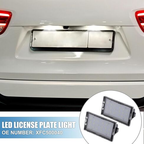 Car 6500K White LED License Plate Light Assembly XFC500040 3528SMD for Land Rover Discovery III IV L319 2004-2018 ABS Clear Black (Set of 2) in Saudi Arabia
