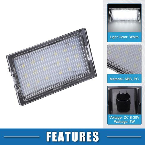 Car 6500K White LED License Plate Light Assembly XFC500040 3528SMD for Land Rover Discovery III IV L319 2004-2018 ABS Clear Black (Set of 2) in Saudi Arabia