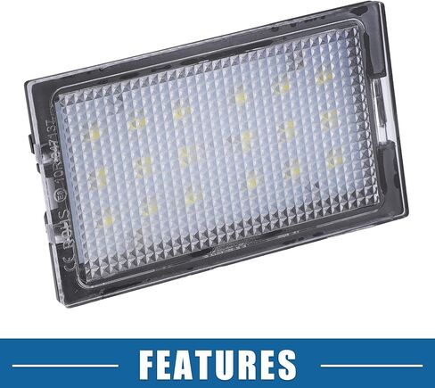 Car 6500K White LED License Plate Light Assembly XFC500040 3528SMD for Land Rover Discovery III IV L319 2004-2018 ABS Clear Black (Set of 2) in Saudi Arabia