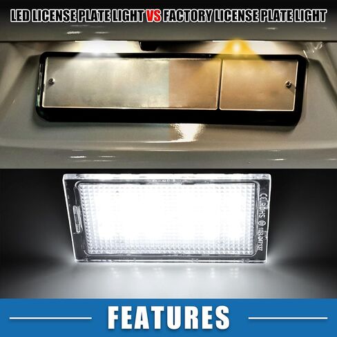 Car 6500K White LED License Plate Light Assembly XFC500040 3528SMD for Land Rover Discovery III IV L319 2004-2018 ABS Clear Black (Set of 2) in Saudi Arabia
