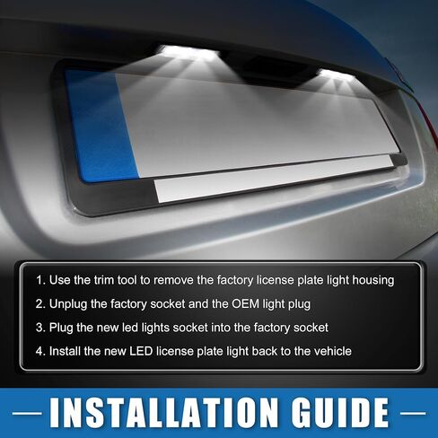 Car 6500K White LED License Plate Light Assembly XFC500040 3528SMD for Land Rover Discovery III IV L319 2004-2018 ABS Clear Black (Set of 2) in Saudi Arabia