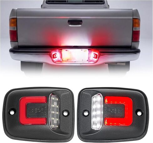 White LED License Plate Lights for Tacoma 1995-2004, License Plate Light Replacement Compatible with T100 1992-1998, Red OLED Neon Tube SAE & DOT 6000K Clear Lens in Saudi Arabia