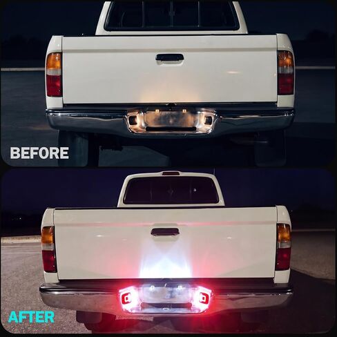 White LED License Plate Lights for Tacoma 1995-2004, License Plate Light Replacement Compatible with T100 1992-1998, Red OLED Neon Tube SAE & DOT 6000K Clear Lens in Saudi Arabia