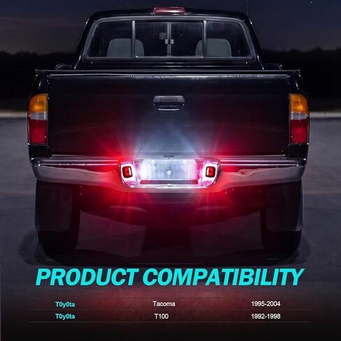 White LED License Plate Lights for Tacoma 1995-2004, License Plate Light Replacement Compatible with T100 1992-1998, Red OLED Neon Tube SAE & DOT 6000K Clear Lens in Saudi Arabia
