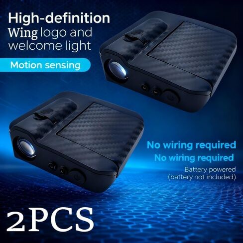 2PCS Car Door Projector Lights, Wireless LED Welcome Lights for Car Doors, Motion Activated Logo Projection Lamps, Battery Powered Magnetic Car Door Lights Universal Vehicle Decoration in Kuwait