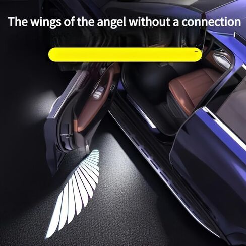 2PCS Car Door Projector Lights, Wireless LED Welcome Lights for Car Doors, Motion Activated Logo Projection Lamps, Battery Powered Magnetic Car Door Lights Universal Vehicle Decoration in Kuwait