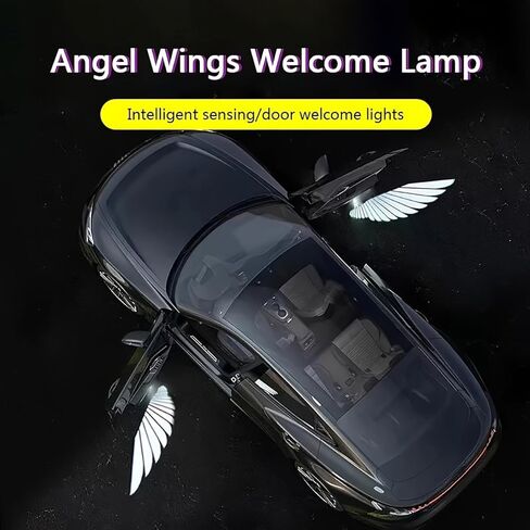 2PCS Car Door Projector Lights, Wireless LED Welcome Lights for Car Doors, Motion Activated Logo Projection Lamps, Battery Powered Magnetic Car Door Lights Universal Vehicle Decoration in Kuwait