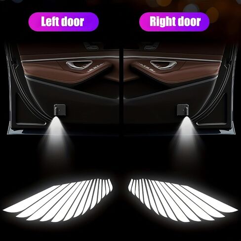 2PCS Car Door Projector Lights, Wireless LED Welcome Lights for Car Doors, Motion Activated Logo Projection Lamps, Battery Powered Magnetic Car Door Lights Universal Vehicle Decoration in Kuwait