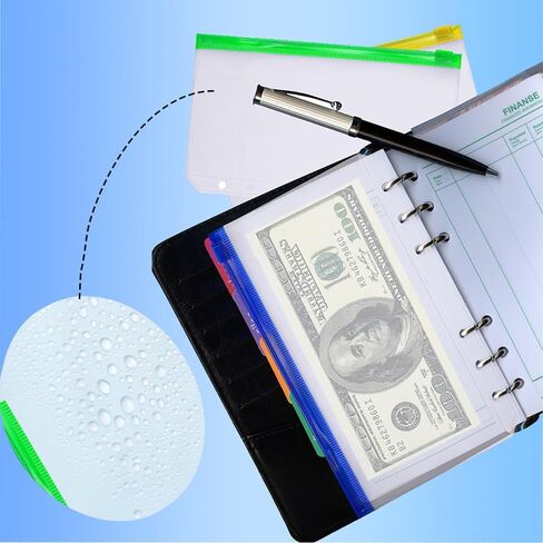 30PCS A6 Binder Pockets 6 Holes Budget Small Plastic Cash Envelopes Multicolor Zipper Clear Money Organizer for Cash Stuffing PVC Planner Inserts Binder Pouches Loose Leaf Document Pouch Filing Bags in Kuwait