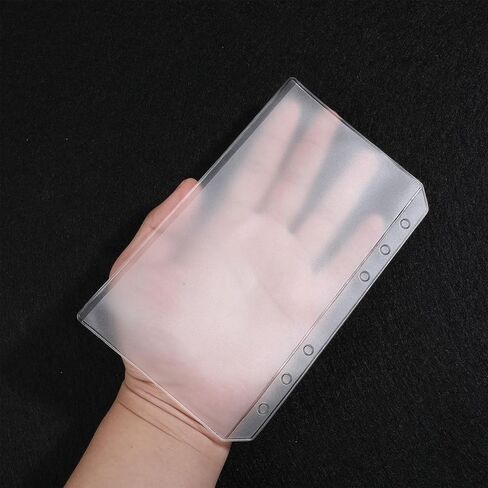 12 Pcs A6 Binder Pockets, Budget Envelopes Clear PVC Binders A6 Binder Inserts 6 Holes Zipperless Side Open for Cash Budgeting Photos in Kuwait