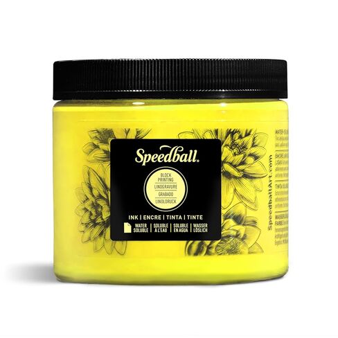 حبر طباعة الكتل القابل للذوبان في الماء من Speedball، أصفر معالج، نصف لتر in Kuwait
