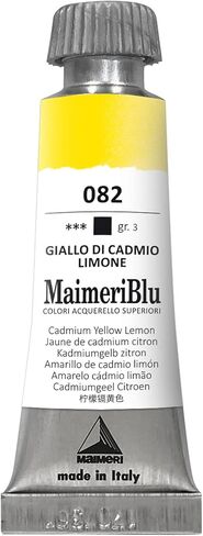 MaimeriBlu 12ml Single-Pigment Watercolor Paint - Cadmium Yellow Lemon PY35 Professional Watercolor Paint - Lightfast and Transparent Watercolor Paint Tube for Artists in Kuwait