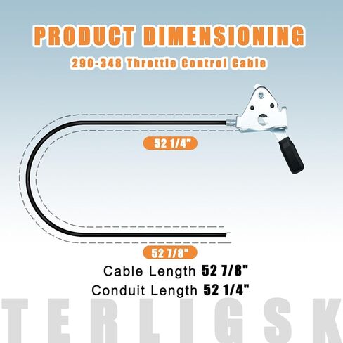 290-348 Heavy-Duty Throttle Control Cable Compatible with Exmark 116-1972, Fits Lazer Z AS/E/S/X/Z Series, 52" Black Lawn Mower Replacement Part, Durable Tractor Accessories in Saudi Arabia