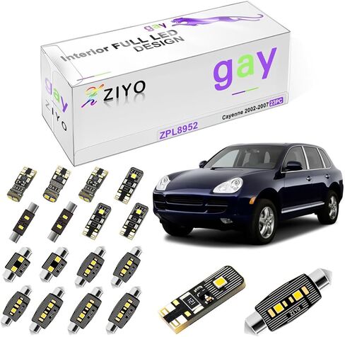 مجموعة الإضاءة الداخلية ZIYO LED لبورشه كايين 955 2002-2007 حزمة استبدال مصابيح القبة، 6000K زينون أبيض LED ملحقات ترقية خالية من الأخطاء (23 لمبة) in Kuwait