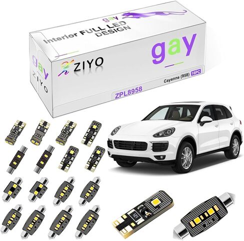 مجموعة الإضاءة الداخلية ZIYO LED لبورشه كايين 955 2002-2007 حزمة استبدال مصابيح القبة، 6000K زينون أبيض LED ملحقات ترقية خالية من الأخطاء (23 لمبة) in Kuwait