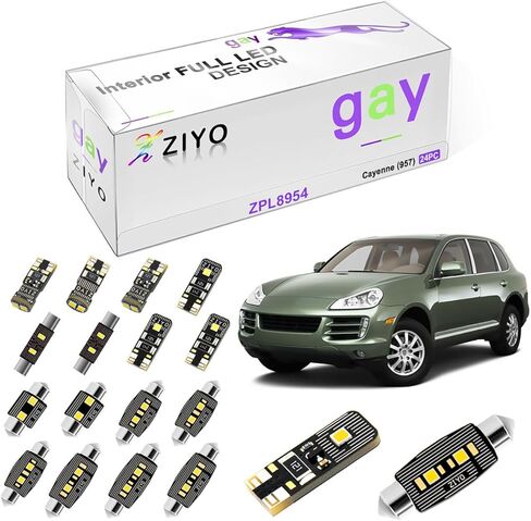 مجموعة الإضاءة الداخلية ZIYO LED لبورشه كايين 955 2002-2007 حزمة استبدال مصابيح القبة، 6000K زينون أبيض LED ملحقات ترقية خالية من الأخطاء (23 لمبة) in Kuwait
