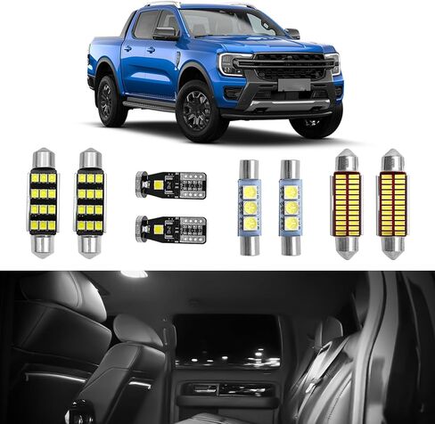 مصابيح LED بيضاء داخلية متوافقة مع 1999-2016 Ford F-250 F-350 Super Duty Trucks استبدال المصابيح أضواء الخريطة وأضواء القبة وأضواء لوحة الترخيص (6000K أبيض 14 قطعة) in Kuwait