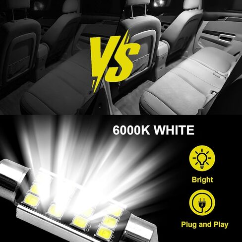 مصابيح LED بيضاء داخلية متوافقة مع 1999-2016 Ford F-250 F-350 Super Duty Trucks استبدال المصابيح أضواء الخريطة وأضواء القبة وأضواء لوحة الترخيص (6000K أبيض 14 قطعة) in Kuwait
