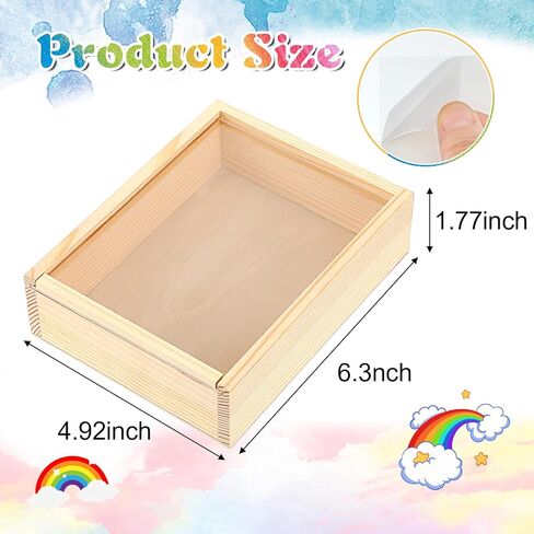 10 Pcs Unfinished Wood Boxes, 6.3 x 4.9 x 1.8 Inch Small Rectangle Crates Wooden Box with Lid for DIY Birthday Party Favor Gift Supplies in Kuwait