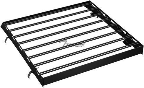 7422445441416 Compatible with 2022-2026 Frontier Crew Cab Black Modular Window Frames Roof Rack Cargo Basket Luggage Carrier with Wind Fairing in Kuwait