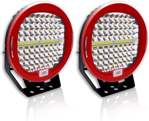 408W 2PCS 40800LM Trucks Tractor LED Work Lights, 9 Inch Round LED Off Road Lights Vehicle Accessories for Snowmobile SUV ATV UTV Golf Car Boat Mower Snowplow, Black in Saudi Arabia