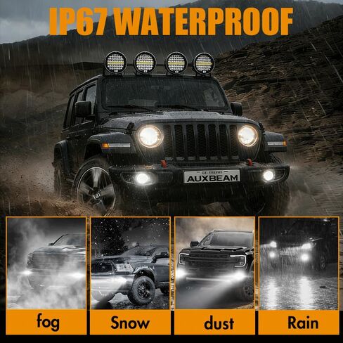 408W 2PCS 40800LM Trucks Tractor LED Work Lights, 9 Inch Round LED Off Road Lights Vehicle Accessories for Snowmobile SUV ATV UTV Golf Car Boat Mower Snowplow, Black in Saudi Arabia