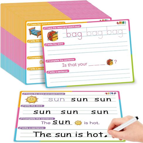 CVC Word Games Sentence Building for Kids, Sight Words Flash Cards Phonics Games Learn to Write Workbooks, Preschool Kindergarten Learning Activities Classroom Must Haves Homeschool Supplies in Saudi Arabia