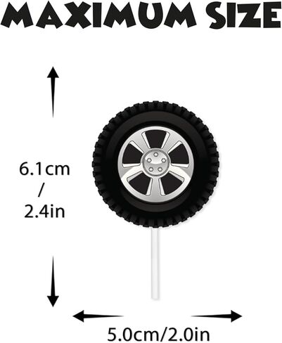 50PCS Tire Cupcake Topper,Racing Wheel Cake Topper,Tyre Cake Decorations for Baby Shower Birthday Party, Racing Theme Party Boys Girls Happy Birthday Party Decorations in Saudi Arabia