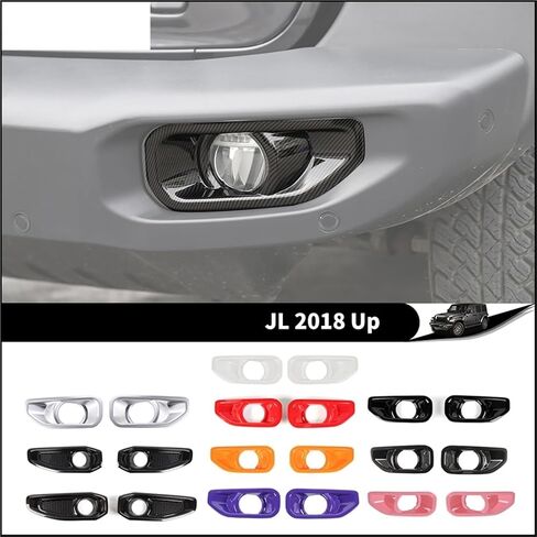 Car Front Fog Light Lamp Decoration Cover Compatible for Jeep Wrangler JL Gladiator JT 2018 2019 2020 2021 Up Exterior Accessories(Purple) in Saudi Arabia