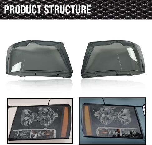 غطاء عدسة المصابيح الأمامية CNNELL متوافق مع Chevy Tahoe Suburban 1500 2007-2014/متوافق مع Chevy Avalanche Suburban 2500 07-13 غطاء المصباح الأمامي Smoky Lens GM2503263 GM2502263 20675500 20675600 in Kuwait