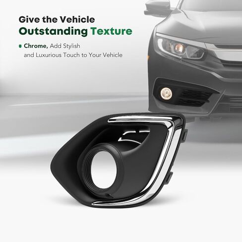 YHTAUTO الضباب الخفيف الحافة يناسب ميتسوبيشي أوتلاندر سبورت 2013-2015 المصد الأمامي الضباب غطاء خفيف الكسوة الجانب الأيسر للسائق in Kuwait