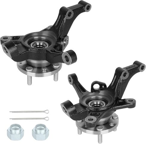 TadaMark Front Steering Knuckles & Wheel Bearing Hub Assembly fit for Chevrolet Aveo 2004-2011 1.6L, for Aveo5 2007-2011 1.6L, for Pontiac G3 2009-2010 1.6L 4 Lugs, Left Driver & Right Passenger Side in Kuwait