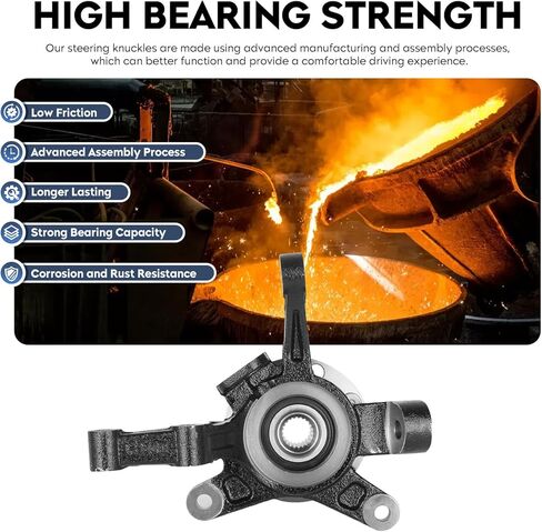 TadaMark Front Steering Knuckles & Wheel Bearing Hub Assembly fit for Chevrolet Aveo 2004-2011 1.6L, for Aveo5 2007-2011 1.6L, for Pontiac G3 2009-2010 1.6L 4 Lugs, Left Driver & Right Passenger Side in Kuwait