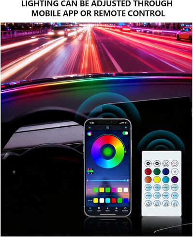 for Tesla LED Car Ambient Lighting Strip Model Y Juniper Model 3 Highland Accessories 2017-2026 Dashboard Windshield Interior LED Light Strip Waterproof Decoration Atmosphere Ambient Lighting in Saudi Arabia