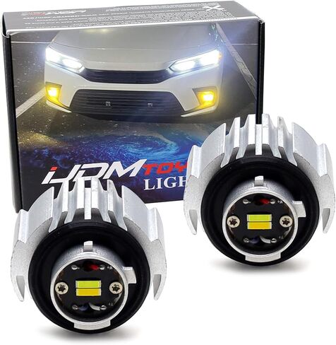 iJDMTOY 30W High Power White/Yellow 2-In-1 Dual-Color Plug-N-Play LED Fog Light Modules (L1B), Compatible with Honda Civic Accord CR-V Ridgeline; Compatible with Acura Integra in Kuwait
