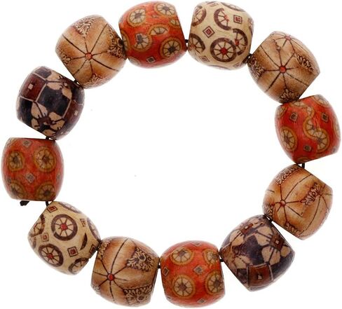 Keyzone Wholesale 100pcs 12mm Mixed Painted Drum Wood Spacer Beads Wooden Beads for DIY Jewelry Making Hair Accessories in Saudi Arabia