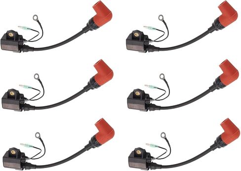Hconcet 6 قطع ملف إشعال خارجي متوافق مع Yamaha V4 V6 115HP/150HP/85HP 6R3-85570-01-00 6R3-85570-00-00... in Kuwait