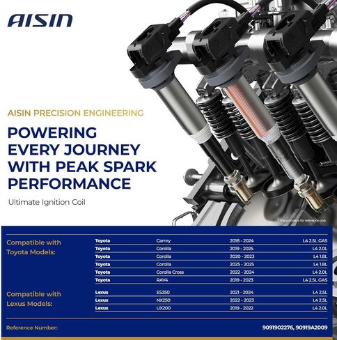 ملف إشعال AISIN AFTERMARKET ESCT-00478 - متوافق مع Toyota Camry 2018-2024، Corolla 2019-2025، RAV4 2019-2023، Lexus UX200 2019-2022 - 1.8L 2.0L 2.5L in Kuwait