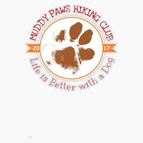 Magnet Muddy Paws Hiking Club - Muddy Dog Paw Print, Hike with Your Dog Magnetic Vinyl Decal Reusable 5" in Saudi Arabia