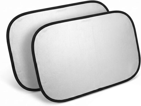 2 PCS Car Front Windshield Sunshade, 27.95 x 30.7 Inches Foldable Reflective Sun Shade with Metal Ring, Keep Vehicle Cool, Universal for Most Cars, Trucks, SUVs (Silver) in Saudi Arabia