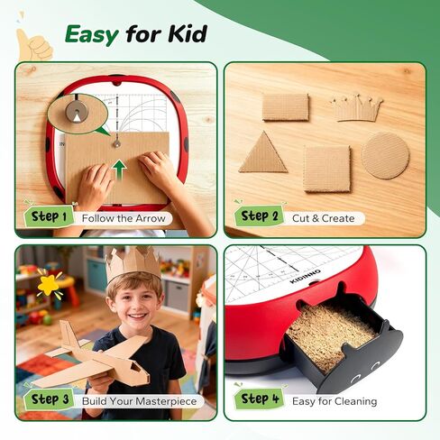 Safe Power Cardboard Cutter for Kids, STEM + STEAM Educational Toy for Boys and Girls Ages 5+, Upcycled Tool for DIY Cardboard Projects, Engineering & Creativity in Saudi Arabia