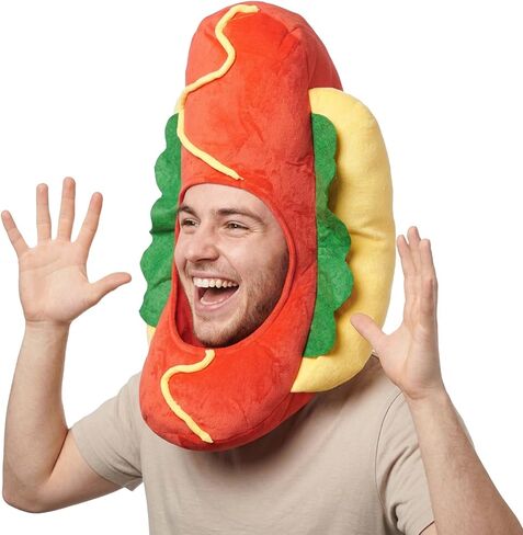 Hot Dog Hat Costume Hotdog Headwear Funny Novelty Food Dress Up for Party Supplies in Saudi Arabia