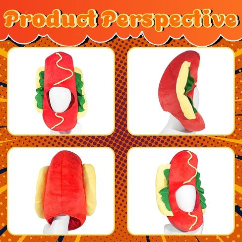Hot Dog Hat Costume Hotdog Headwear Funny Novelty Food Dress Up for Party Supplies in Saudi Arabia
