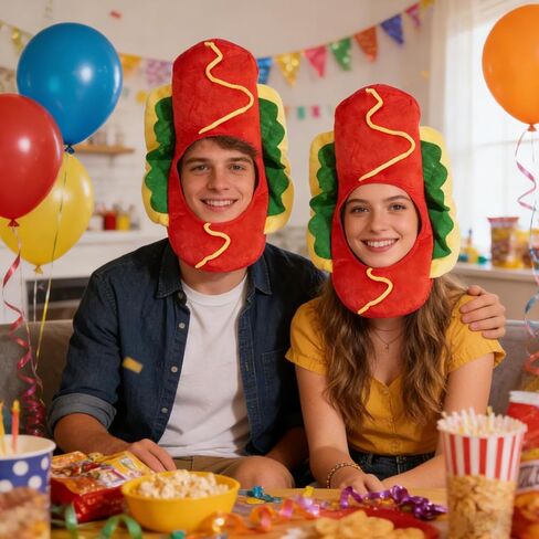 Hot Dog Hat Costume Hotdog Headwear Funny Novelty Food Dress Up for Party Supplies in Saudi Arabia