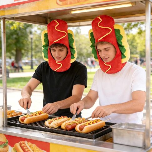 Hot Dog Hat Costume Hotdog Headwear Funny Novelty Food Dress Up for Party Supplies in Saudi Arabia